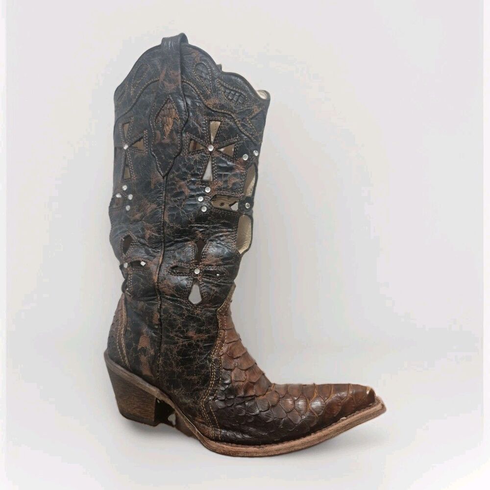 Corral Women's Musgo Python Cross Inlay Western Boots (VC2177118) Size 6M